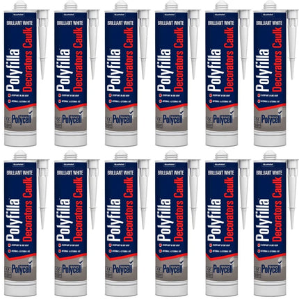 12 x Polycell Trade Decorators Caulk White Cartridge - 380ml