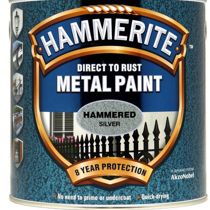 Hammerite Metal Paint Hammered 2.5L Silver