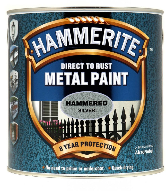 Hammerite Metal Paint Hammered 2.5L Silver