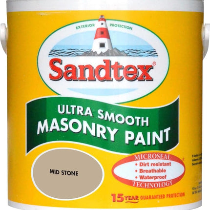 Sandtex Retail Ultra Smooth Masonry Mid Stone 2.5 L