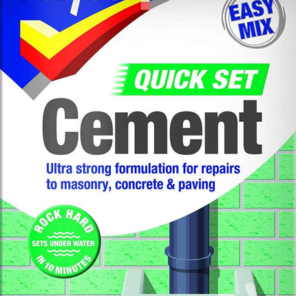 2XQuick Set Cement Polyfilla, 2 kg - Grey