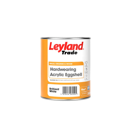 Leyland Trade Acrylic Eggshell Paint - Brilliant White 750ml