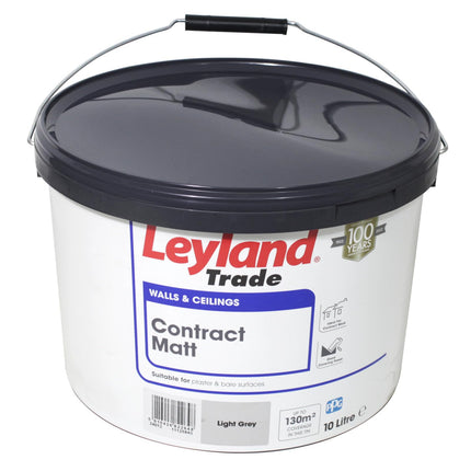 Leyland Trade Contract Matt Emulsion Paint Light Grey 10L