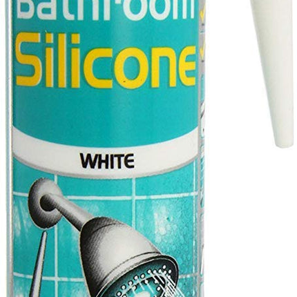 PACK OF 3 EVERBUILD White Showerproof Antifungal Bathroom Silicone Sealant