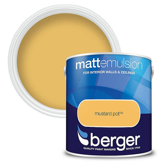 Berger 2.5L Matt Emulsion Mustard Pot