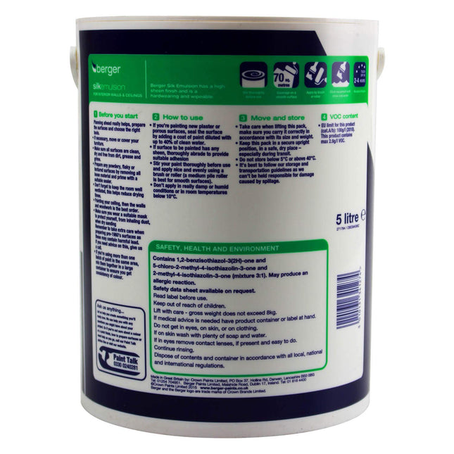 Berger Vinyl Silk 5L Magnolia