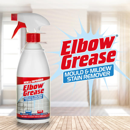 Elbow Grease Mould & Mildew Stain Remover Spray, Bathroom Cleaner - Cleans Baths, Showers, Toilets & Tiles (700ml)