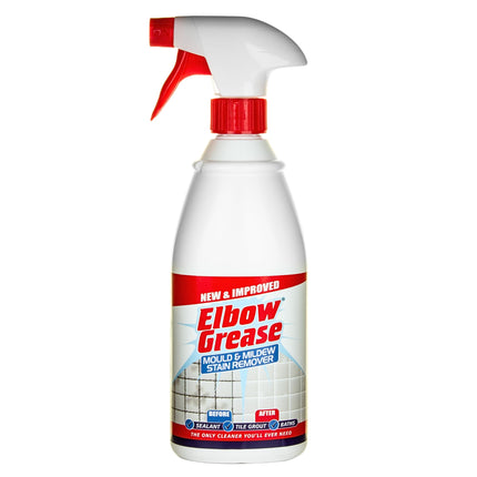 Elbow Grease Mould & Mildew Stain Remover Spray, Bathroom Cleaner - Cleans Baths, Showers, Toilets & Tiles (700ml)