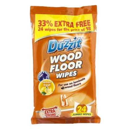 3 x 24 Pack Duzzit Wood Floor Wipes Suitable For Laminate And Wood Floors