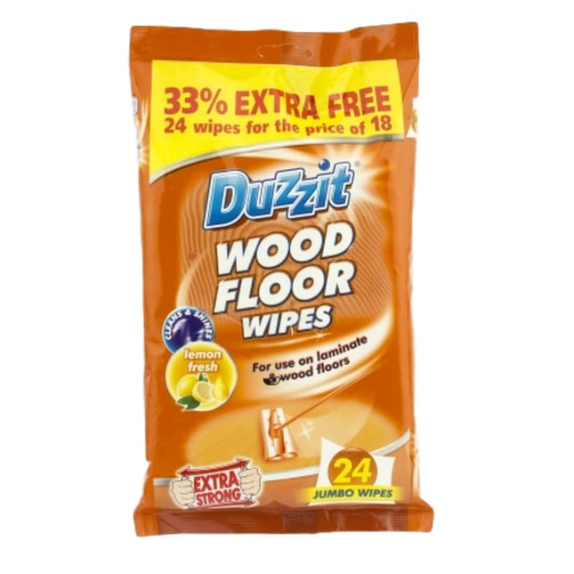 3 x 24 Pack Duzzit Wood Floor Wipes Suitable For Laminate And Wood Floors