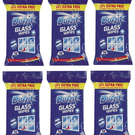 12 x Duzzit Glass Window Mirror Cleaning Wipes Pack Of 50