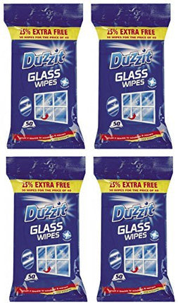 4 x Duzzit Glass Window Mirror Cleaning Wipes by Duzzit