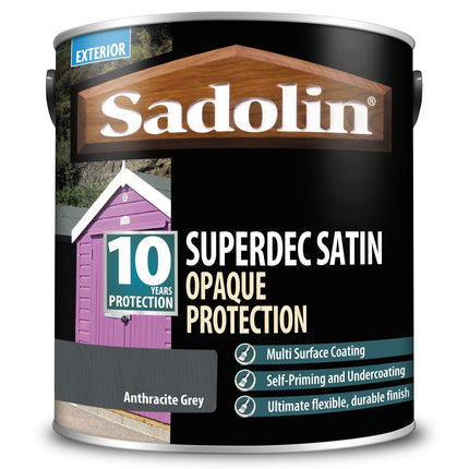 Sadolin Superdec Opaque Wood Protection 2.5 litre - Anthracite Grey