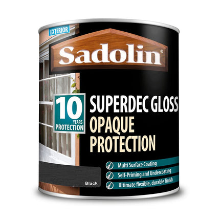 Sadolin 1 Litre Superdec Gloss Opaque Woodstain Black