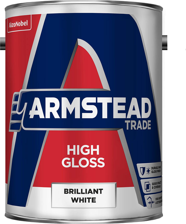 Armstead Trade High Gloss Paint Brilliant White 5 litres