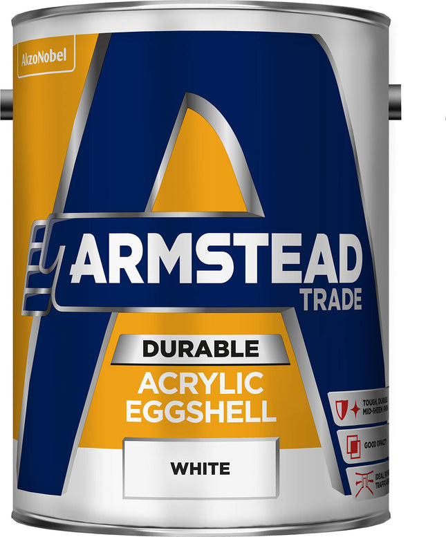 Armstead Trade Acrylic Eggshell Paint White 5 Litres