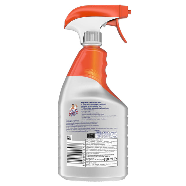 Mr Muscle Kitchen Cleaner Citrus Platinum Antibacterial Kitchen Spray, 750ml (Pack of 1)