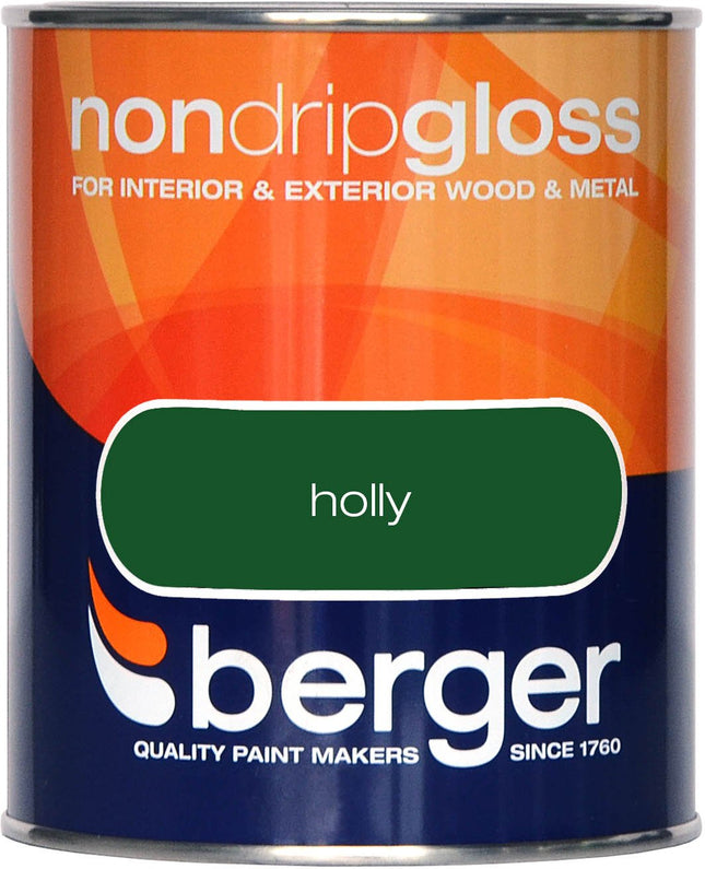 Berger 750ml Holly Non Drip Gloss Acrylic Paint for Interior Walls