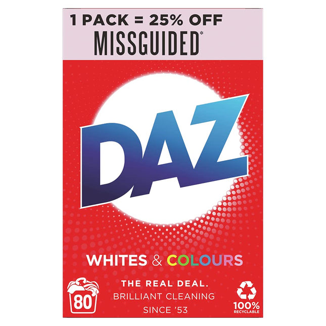 Daz Washing Powder for Whites & Colours 80 Washes, 5.2 kg