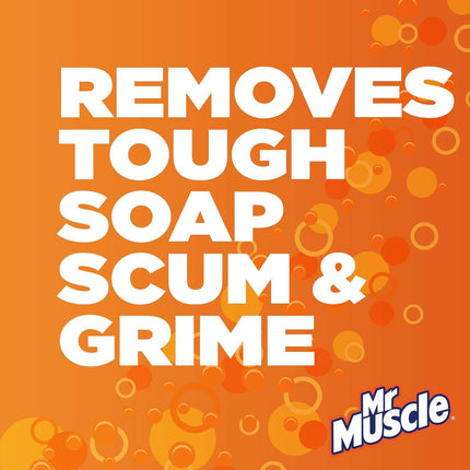 Mr Muscle Bathroom Cleaner, Platinum Antibacterial Bathroom Spray, Mandarin, Pack of 6 (6 x 750ml)