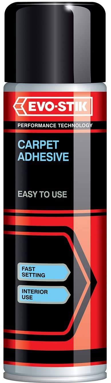 2 x Evo-Stik 30812304 500 ml Carpet Adhesive Light Amber Glue Aerosol Spray