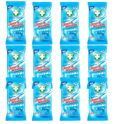 Green Shield Glass and Window Surface Wipes 12 Packs of 70 = 840 Wipes