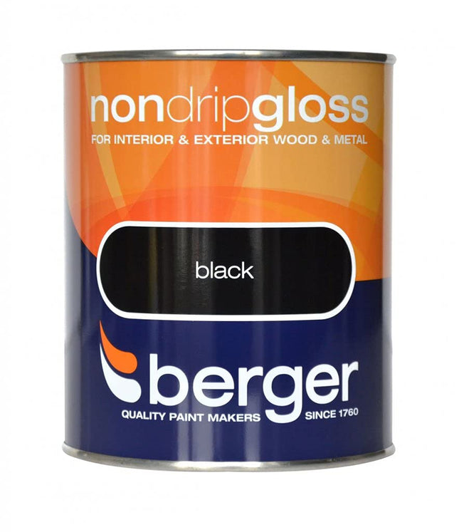 Berger Non Drip Gloss 750ml Black (306022)