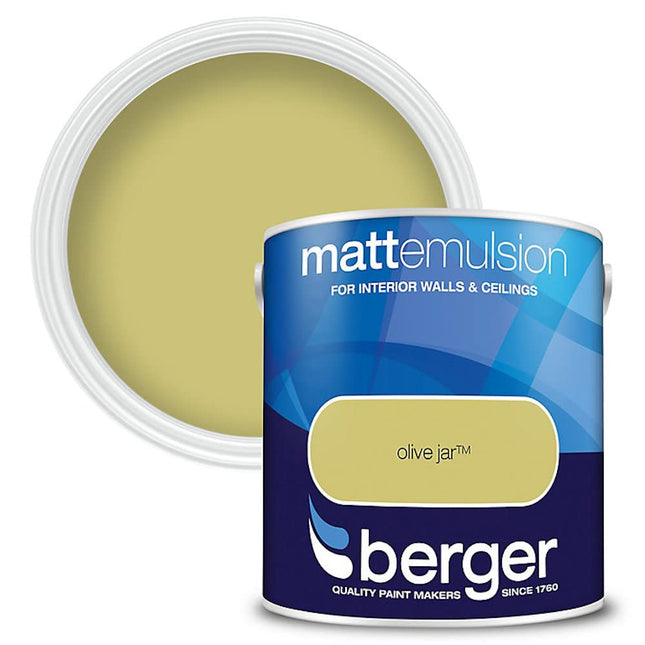 Berger 2.5L Matt Emulsion Olive Jar