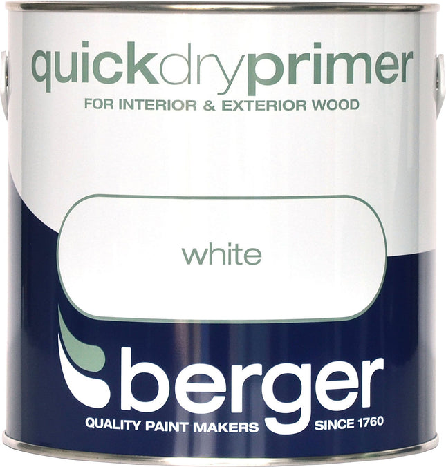 Berger Brilliant White Quick Drying Primer Paint - 2.5L Litre
