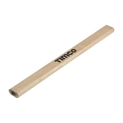 TIMCO Carpenters Pencils -180mm - Rectangular shape to prevent rolling - Broad carpentry pencils - 12 pencils in a tube