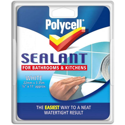 Polycell Sealant Strip Bathroom & Kitchen - White 22mm (692897)