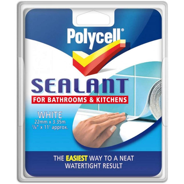 Polycell Sealant Strip Bathroom & Kitchen - White 22mm (692897)