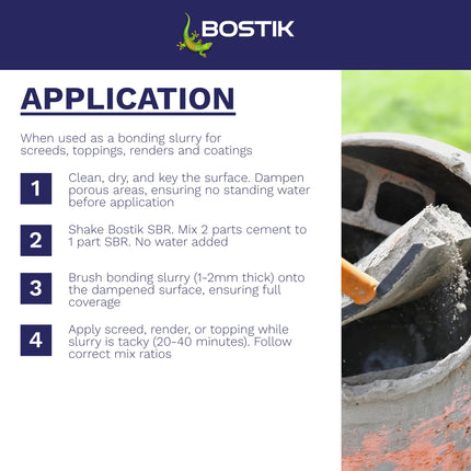 Bostik Cementone SBR 5L - Primer and Bonding Agent - Strengthens and Waterproofs Cement and Mortar Mixes