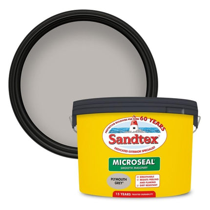 Sandtex Smooth Masonry 10L Plymouth Grey 5092534