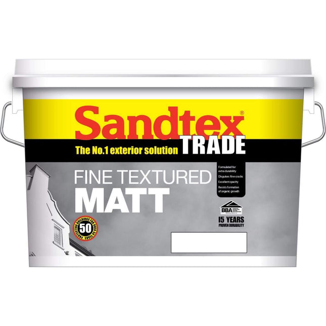 Sandtex Trade Fine Textured Matt Brilliant White 10L