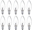 10 x Clear Candle Small Edison Screw Cap SES E14 Lamp Light Bulbs 25W 25 Watt