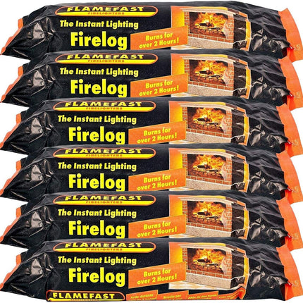 Flamefast Instant Light Smokeless Fire Logs - Case of 24 Logs