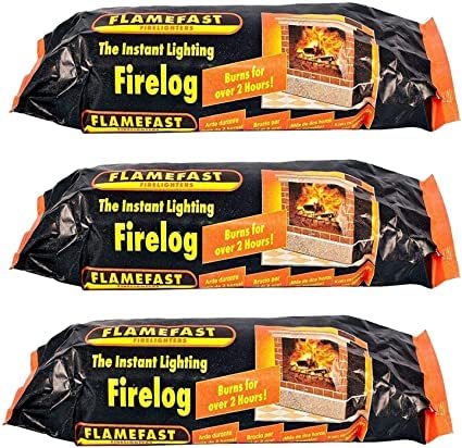 Flamefast Instant Light Smokeless Fire Logs - Case of 24 Logs