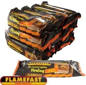 Flamefast Instant Light Smokeless Fire Logs - Case of 24 Logs