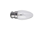 30 x 60 Watt Clear Light Bulbs Candle Lamps - BC/B22 Bayonet Cap Base-240V
