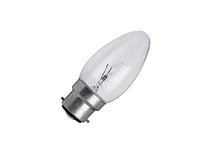 30 x 60 Watt Clear Light Bulbs Candle Lamps - BC/B22 Bayonet Cap Base-240V