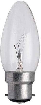 30 x 60 Watt Clear Light Bulbs Candle Lamps - BC/B22 Bayonet Cap Base-240V