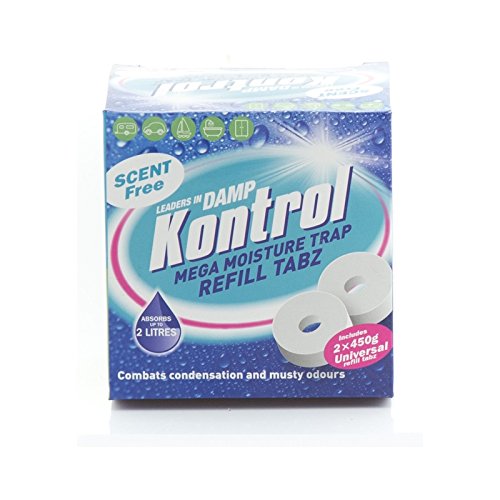 Aqua Refill Tabz Moisture Absorber, Ultra-Absorbent and Odour-Neutralising, for Aqua Moisture Trap Dehumidifier, Condensation Absorbers (2 × 450g Scent Free)