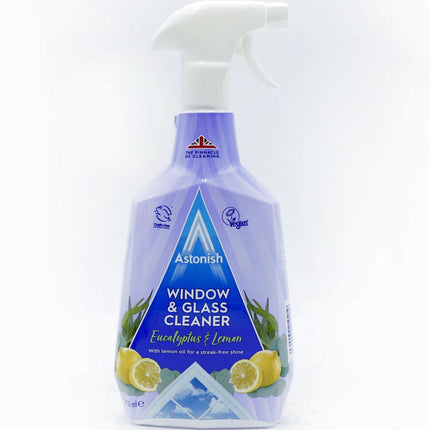 12 x Astonish Natural Window & Glass Lemon Oil Trigger Spray Cleaner 750ML