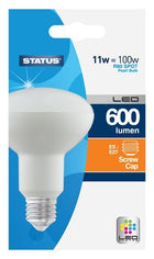 Status LED Screw Cap Light Bulb (Warm White) | E27 | 11watt (100watt) 600 Lumens | R80 Spot | 11SLSR80ES1PKB8