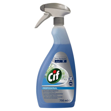 6 Pack of 750ml Cif Professional Formula Glass & Multi-Surface Cleaner Streak and Smear Free Finish