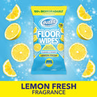 Duzzit Floor Wipes - Cleans & Shines | 100% Biodegradable - Made From Plant Fibres | For Ceramic, Wood and Linoleum Floors (16 Biodegradable Wipes, Lemon)