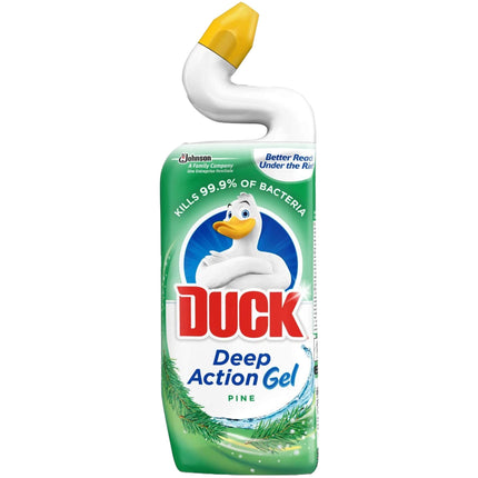 Toilet Duck 5 in 1 Pine Liquid Toilet Cleaner, Kills Bacteria & Removes Limescale, Disinfectant Bulk Buy of 8