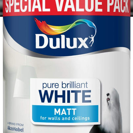 Dulux Matt Pure Brilliant White Wall and Ceilings 3L 391477