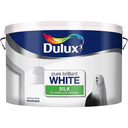 Dulux 500007 10 Litre Silk Paint - Pure Brilliant White